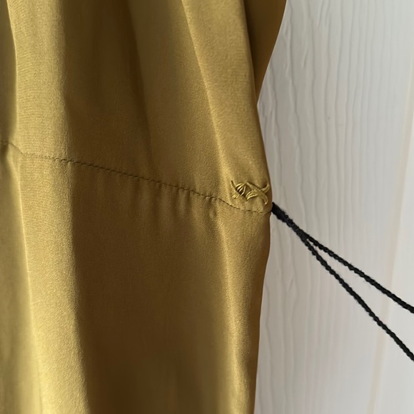 Elizabeth and James Silk Dark Olive Mini Dress M - Picture 12 of 14